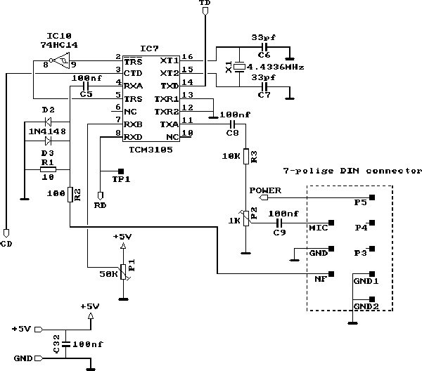 Here Can You Find A Schematic Of A TNC2C Packet Radio Modem - The Modem - Part 03 Of 06